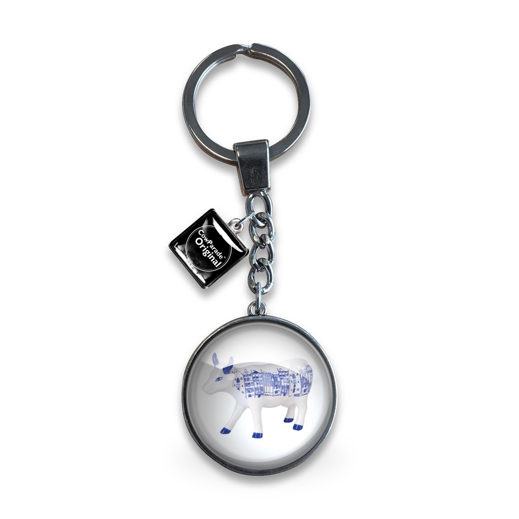 [40233] CowParade Glass Keyring - Amsterdam