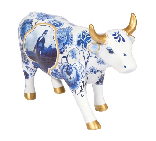 4 CowParade【カウパレード】牛置物 Blue Bone China Cow Parade Medium Cow Figurines - Official Collection
