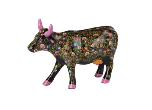 [47442] Flower Power Cow (medium ceramic)
